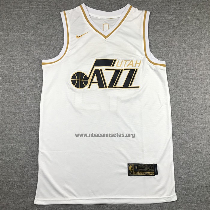 Camiseta Golden Edition Utah Jazz Donovan Mitchell NO 45 2019-20 Blanco